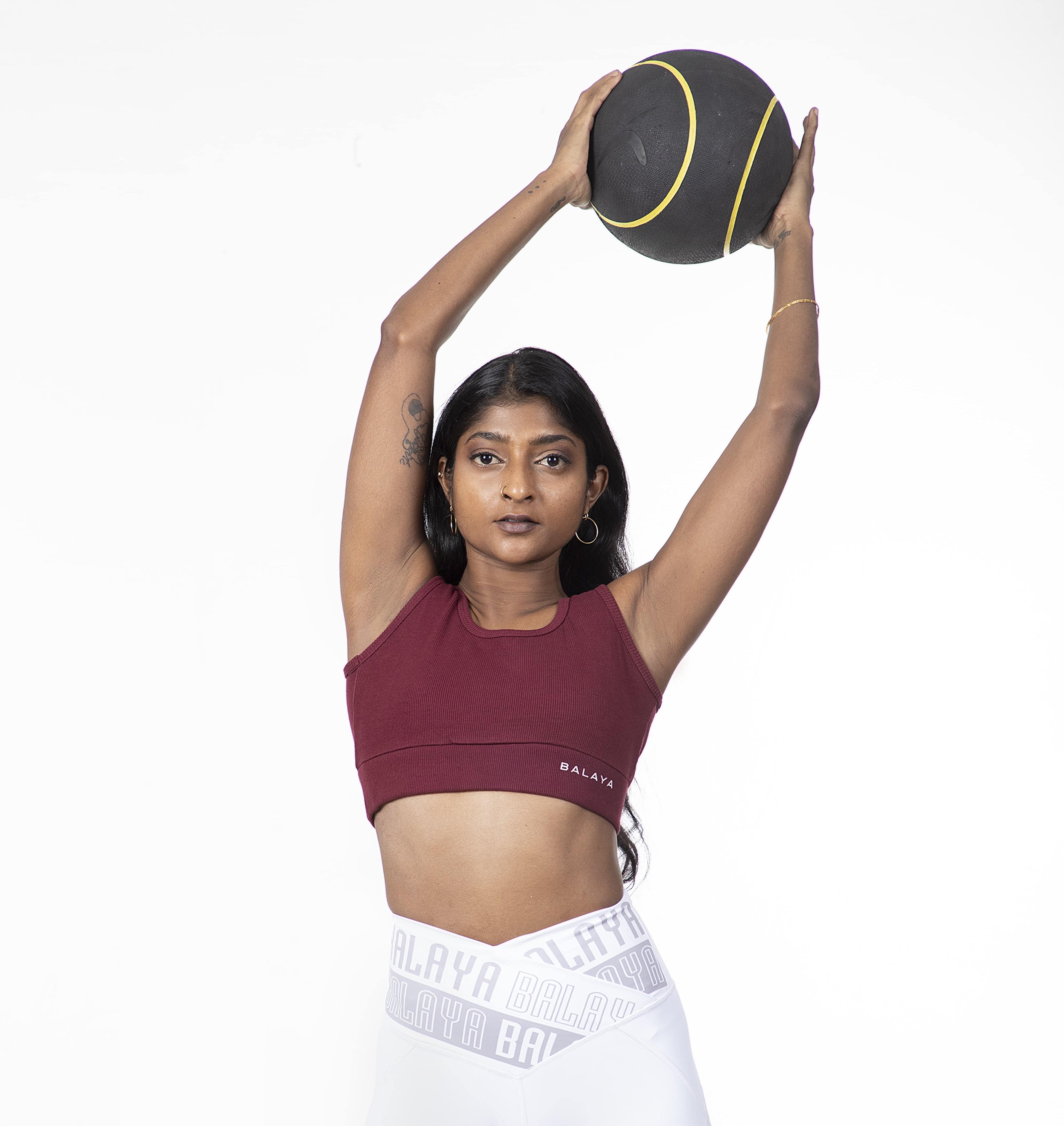 Ribbed Bra - Maroon