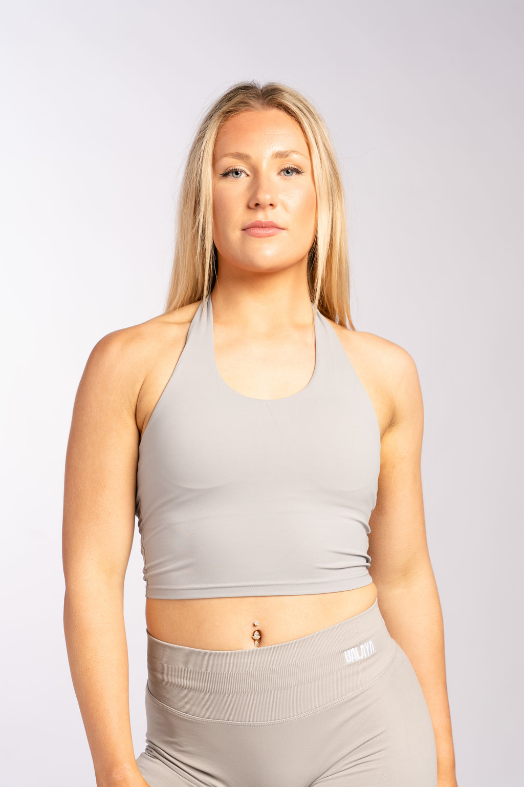Isla Halter Top - Light Grey