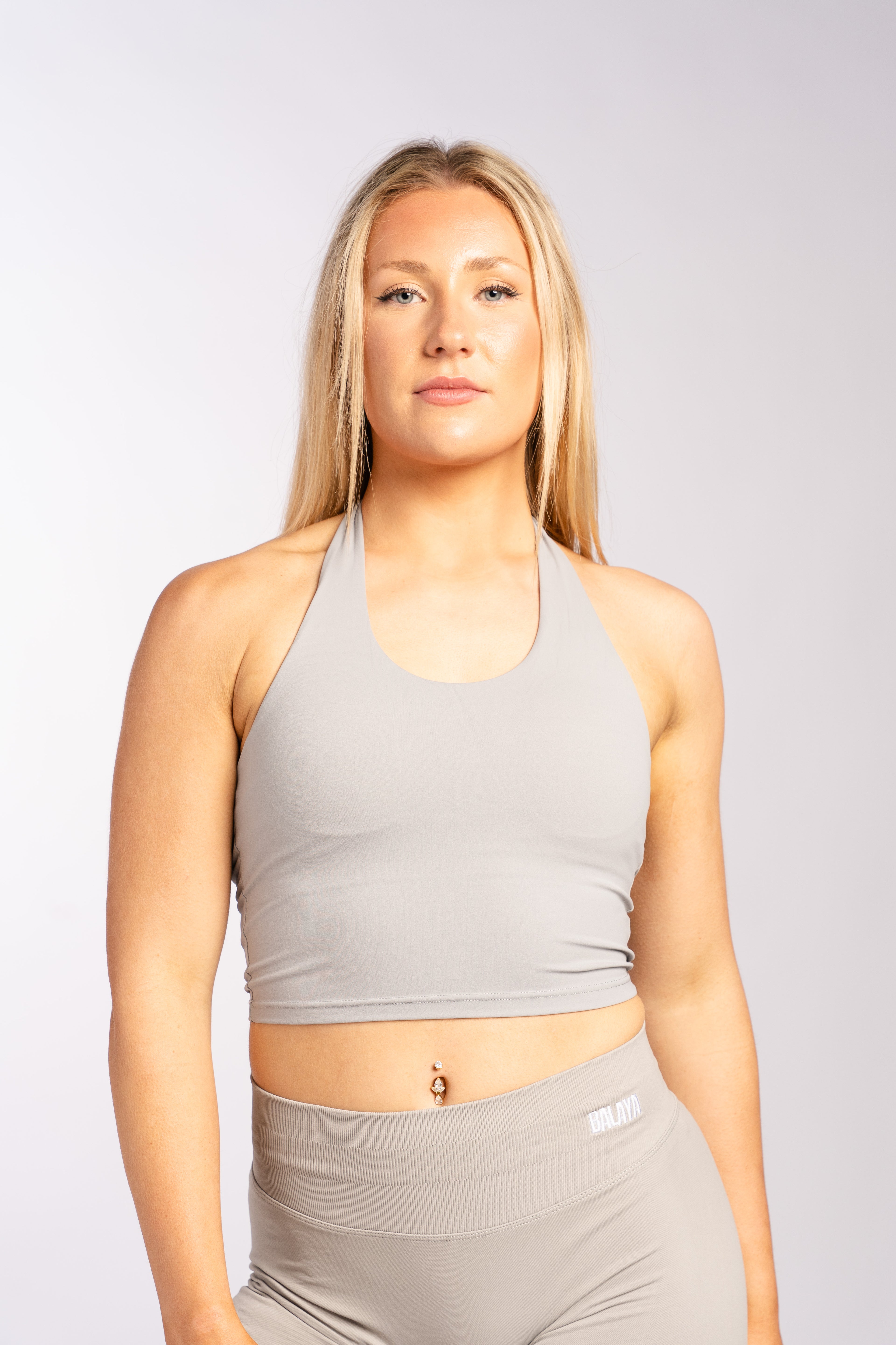 Isla Halter Top - Light Grey