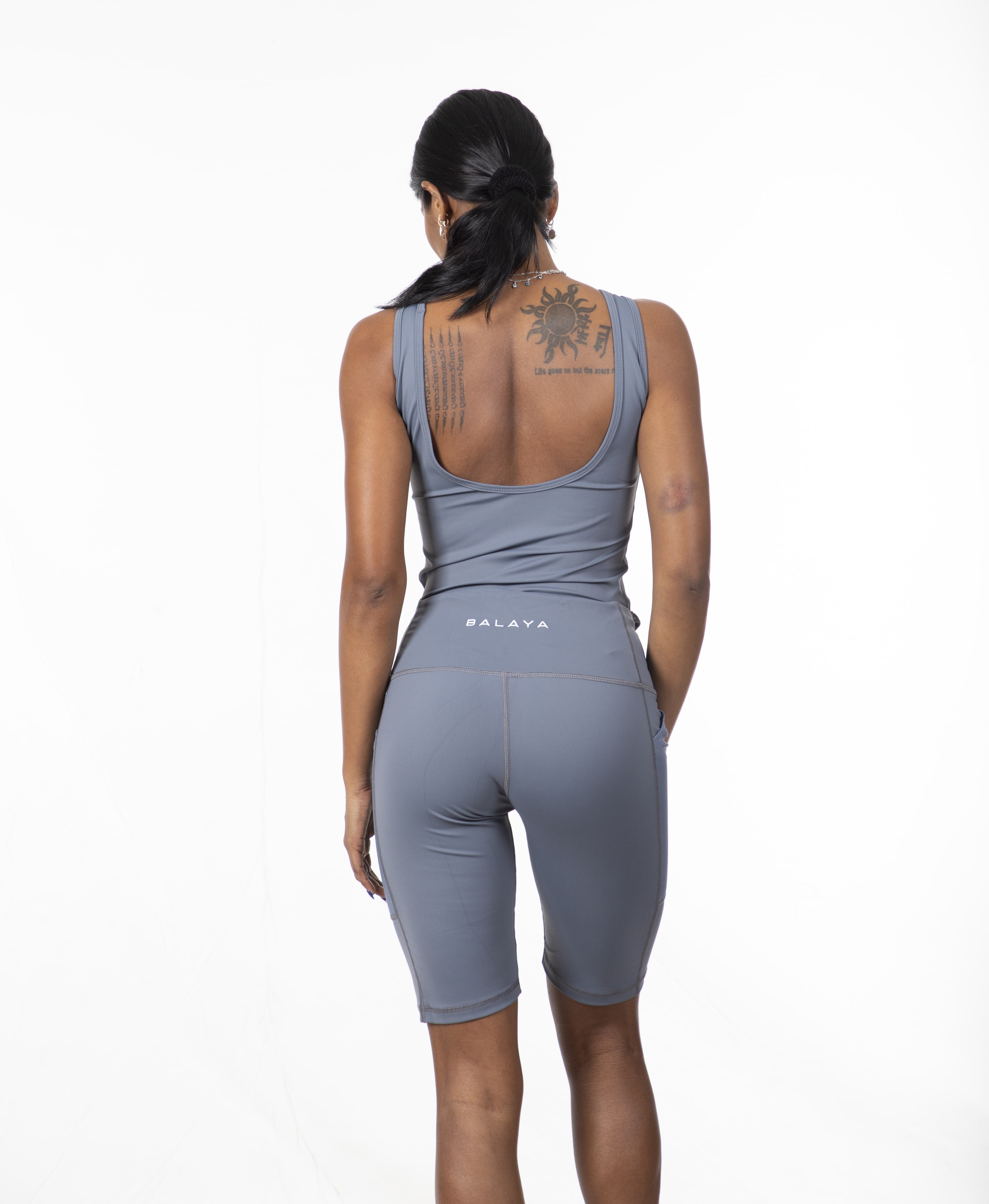 Luxe Tank Top - Open Back: Space Grey