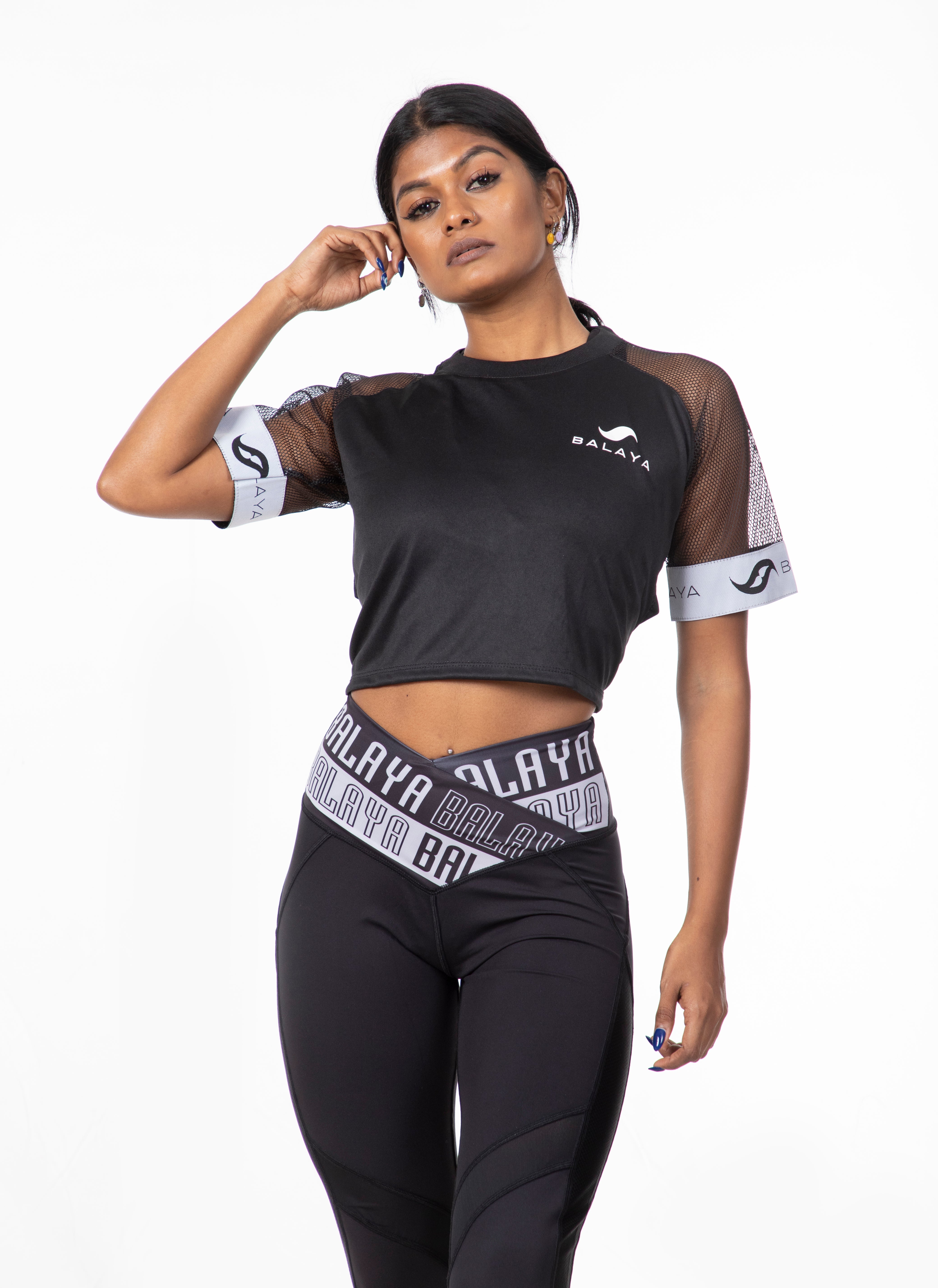 Mesh Crop Top - Black