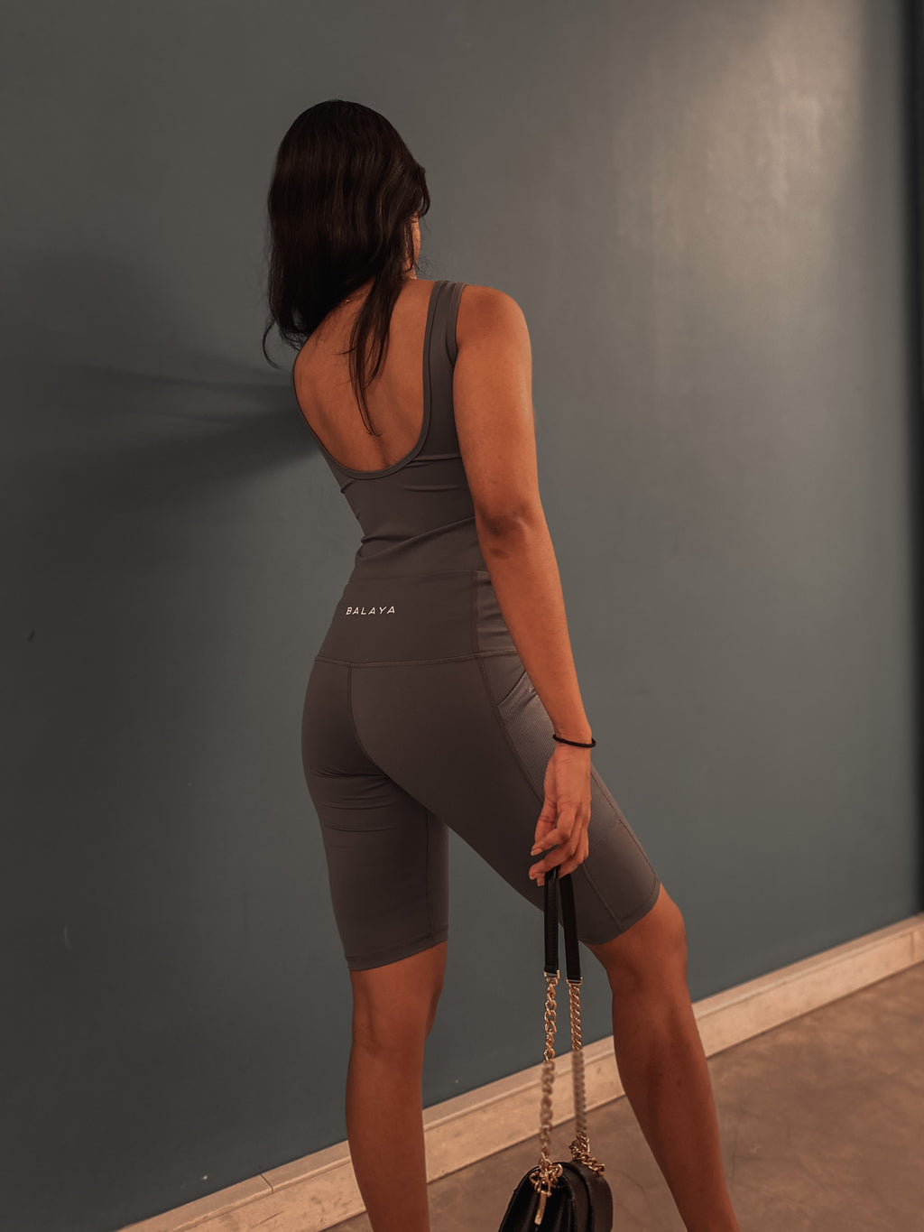 Luxe Tank Top - Open Back: Dark Navy