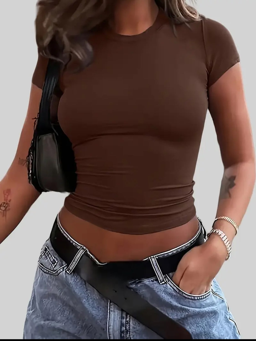 Chaos Baby Tee - Mocha Brown