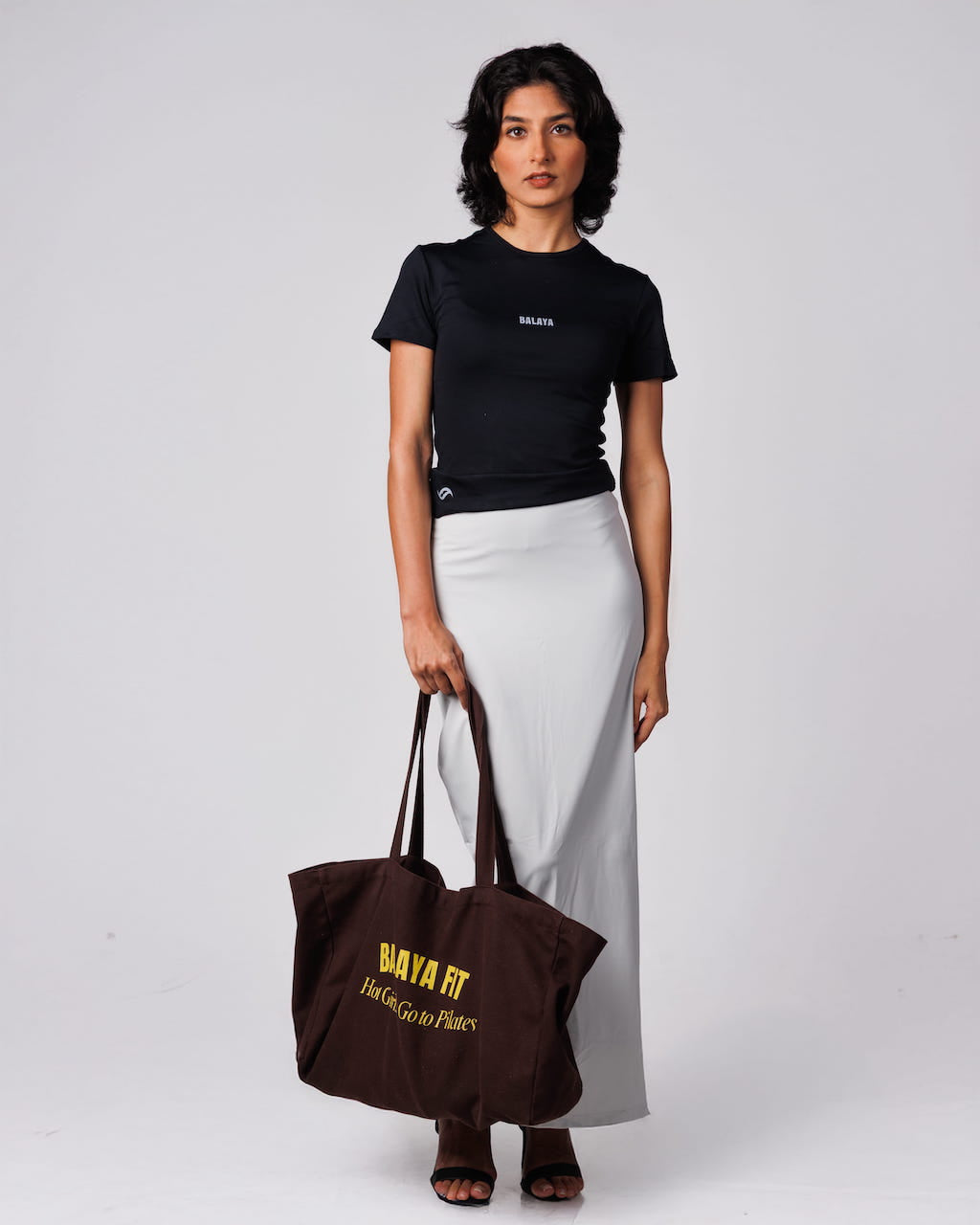Grey V Front Slit Skirt - Body Contouring