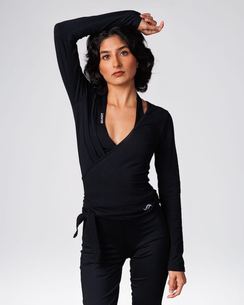 WRAP TOP - BLACK