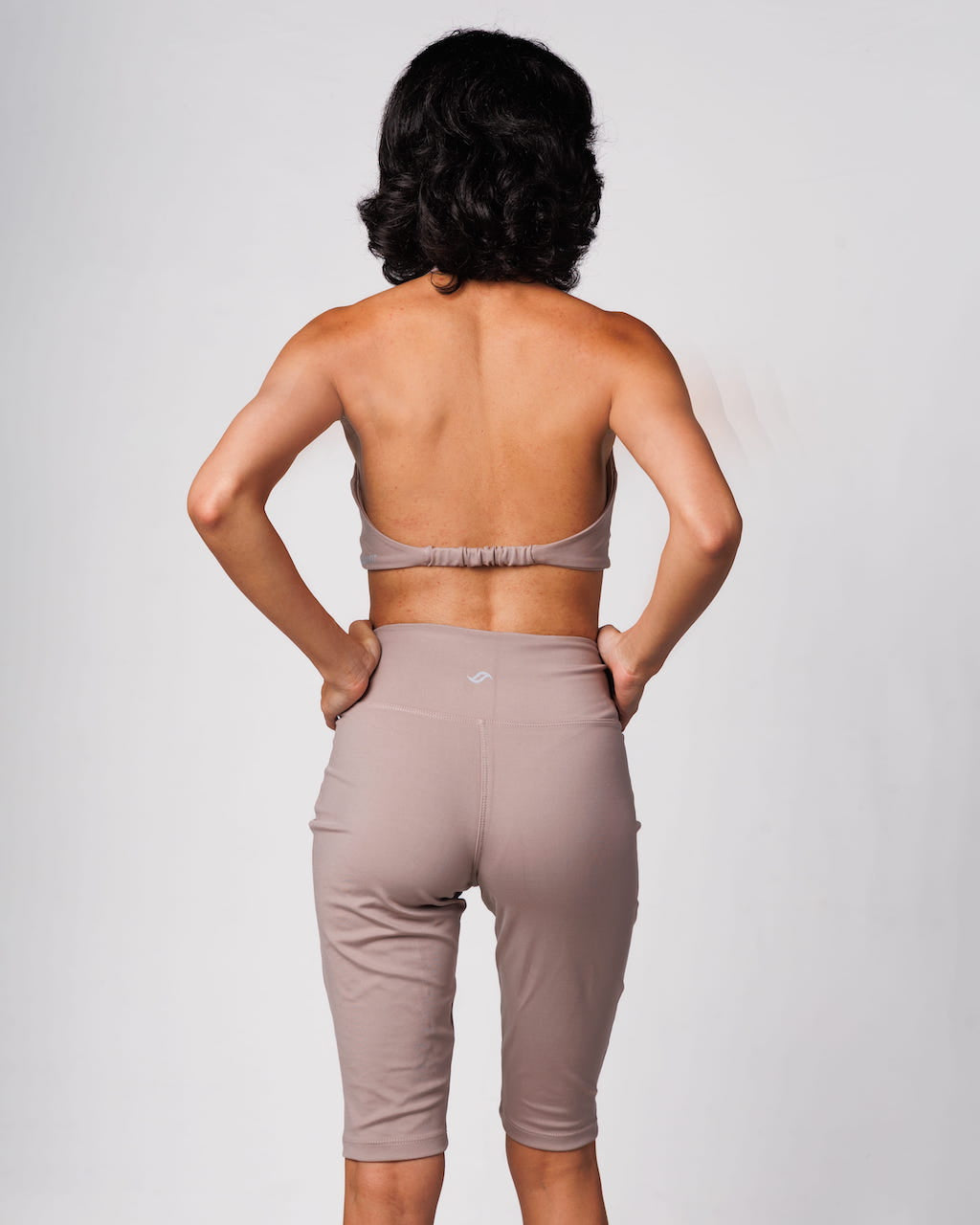 Halter Twist Sports Bra - Beige