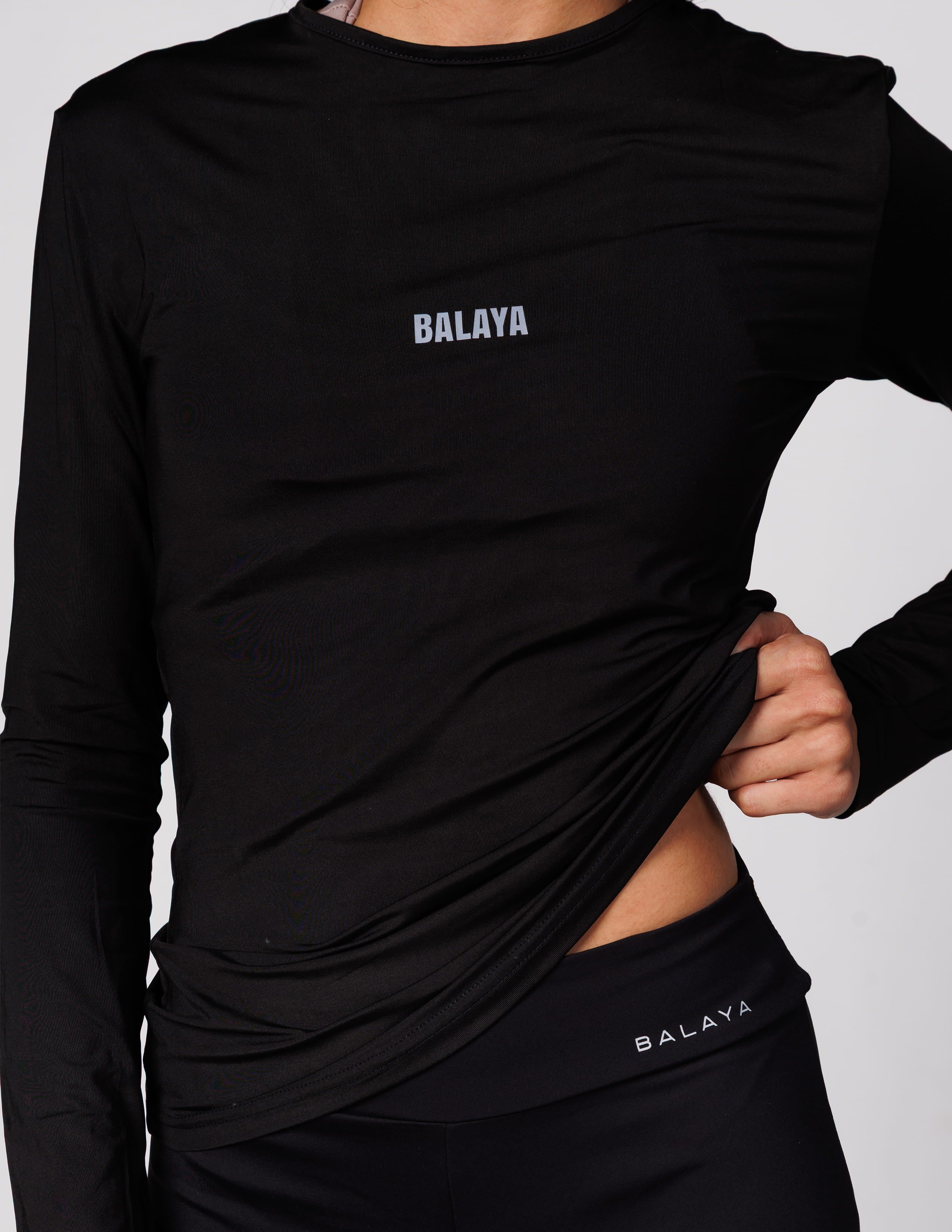 Black Long Sleeve Top with Thumbhole