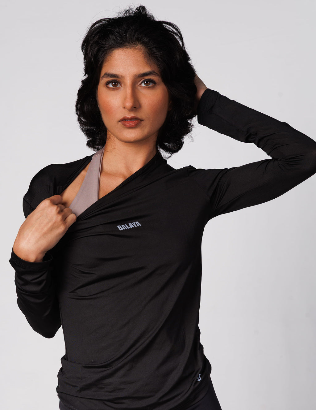 Black Long Sleeve Top with Thumbhole