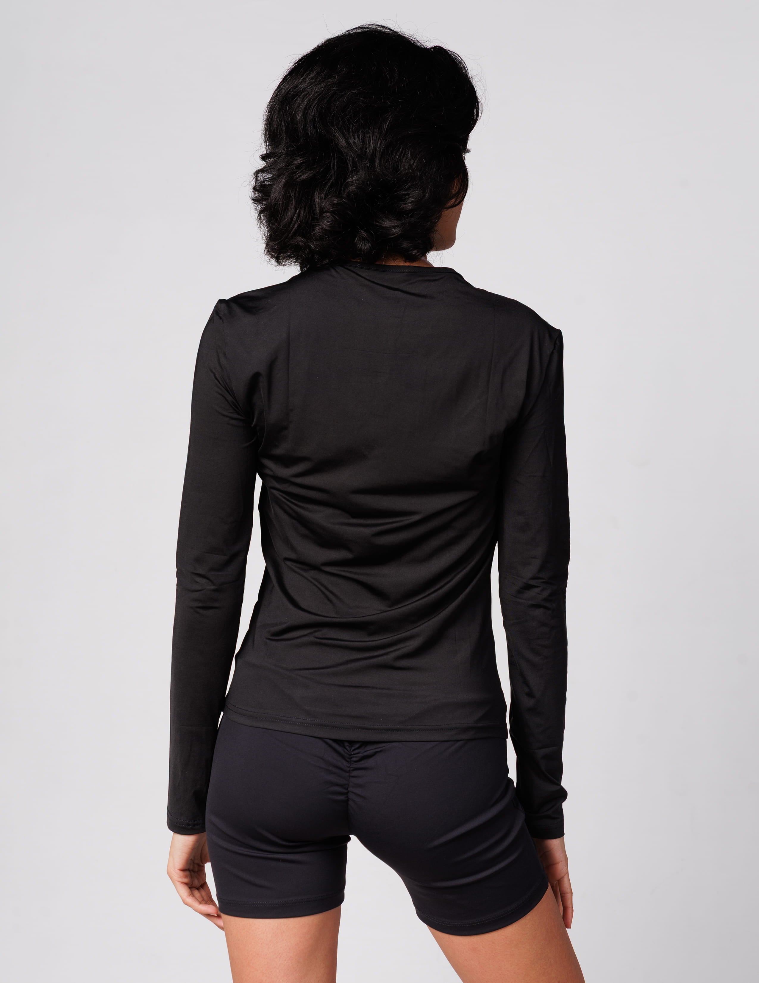 Black Long Sleeve Top with Thumbhole