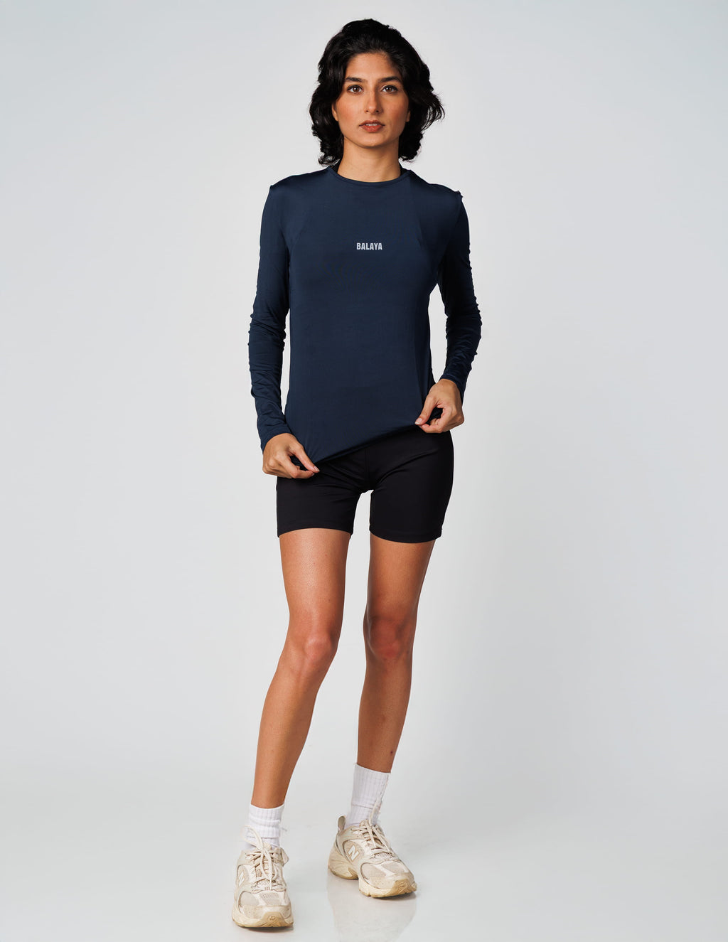Dark Blue Long Sleeve Top with Thumbhole