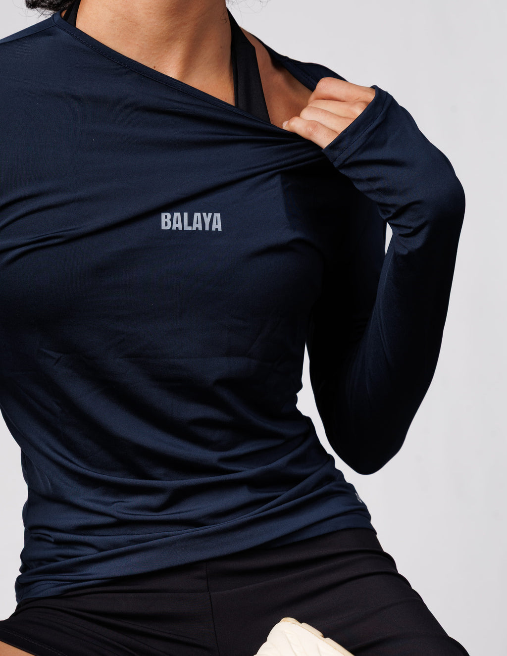 Dark Blue Long Sleeve Top with Thumbhole