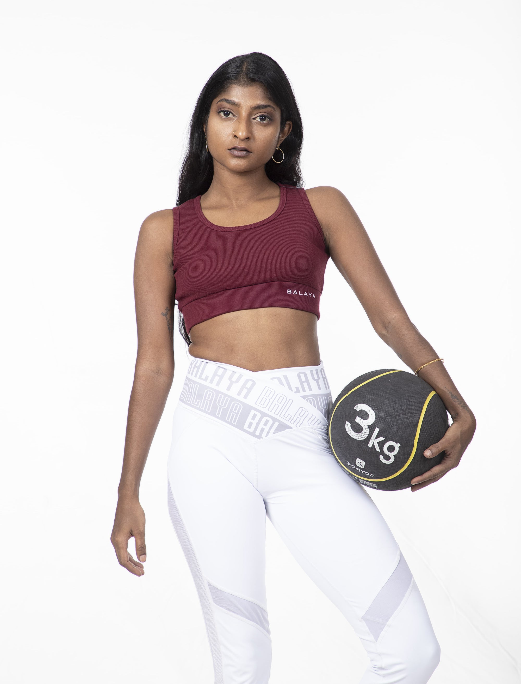 Ribbed Bra - Maroon